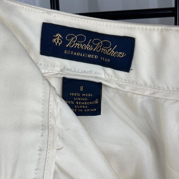 Brooks Brothers Cream Wide Leg Women's Pants - Picture 3 of 11